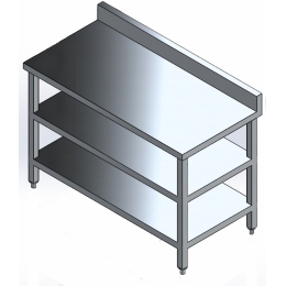 Bàn inox 3 tầng có gáy cao