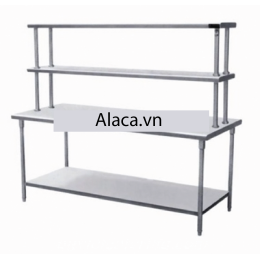 Bàn inox có kệ trên
