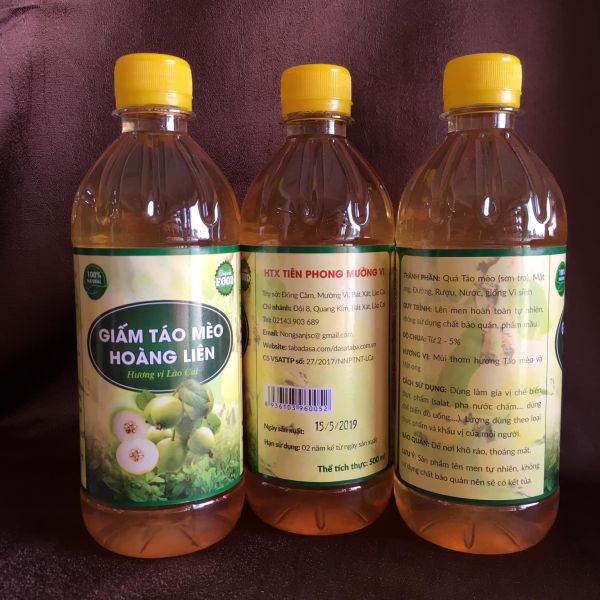 Giấm Táo mèo hoàng liên 500ml
