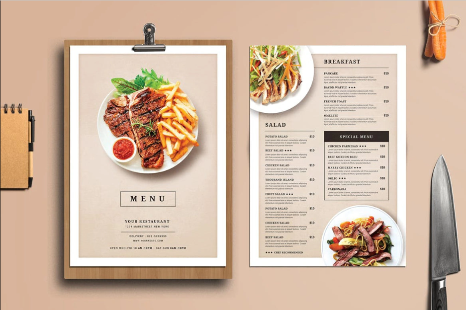 Menu là gì và kích thước chuẩn menu được sử dụng như thế nào?