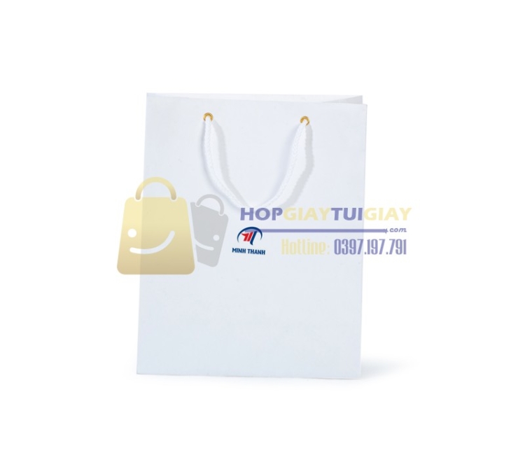 Túi giấy trắng cao