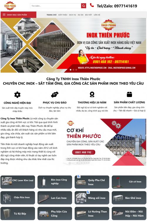 Gia công CNC Inox Thiên Phước